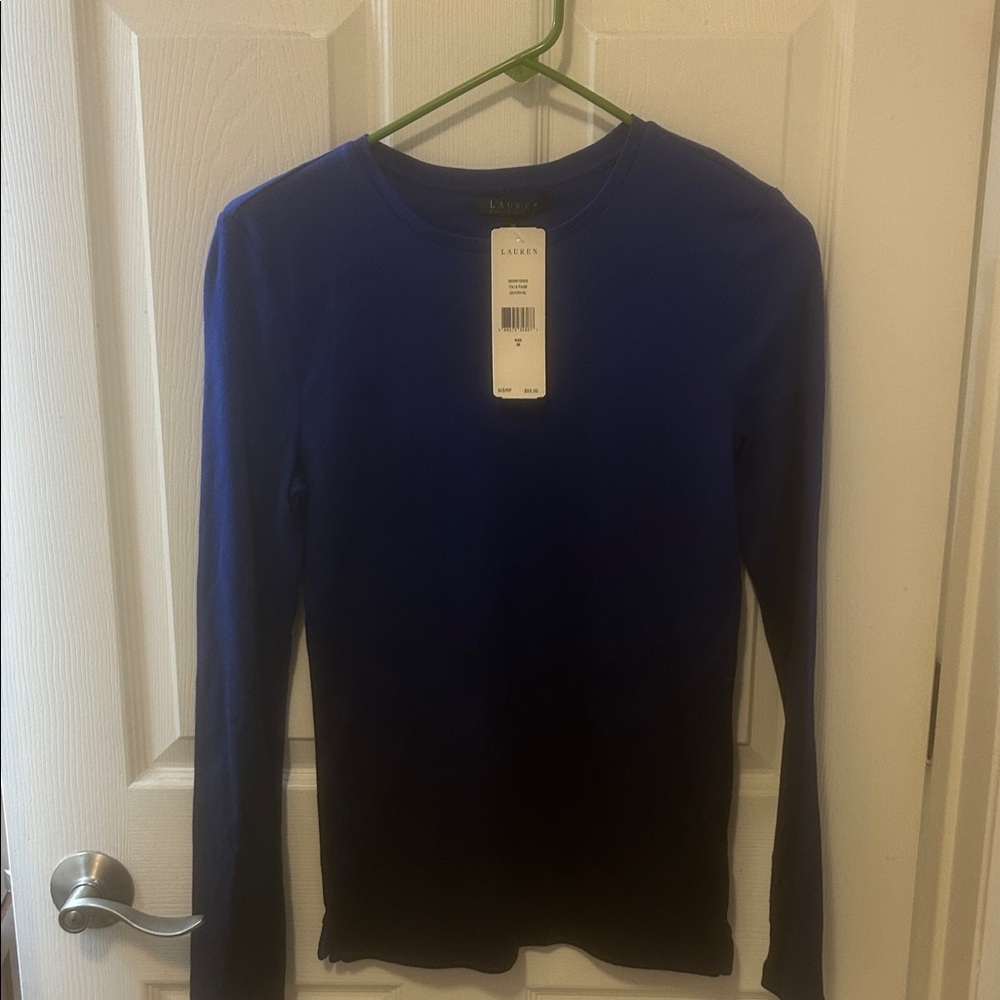 Ralph Lauren Blue Label Women's Top - Blue and Black